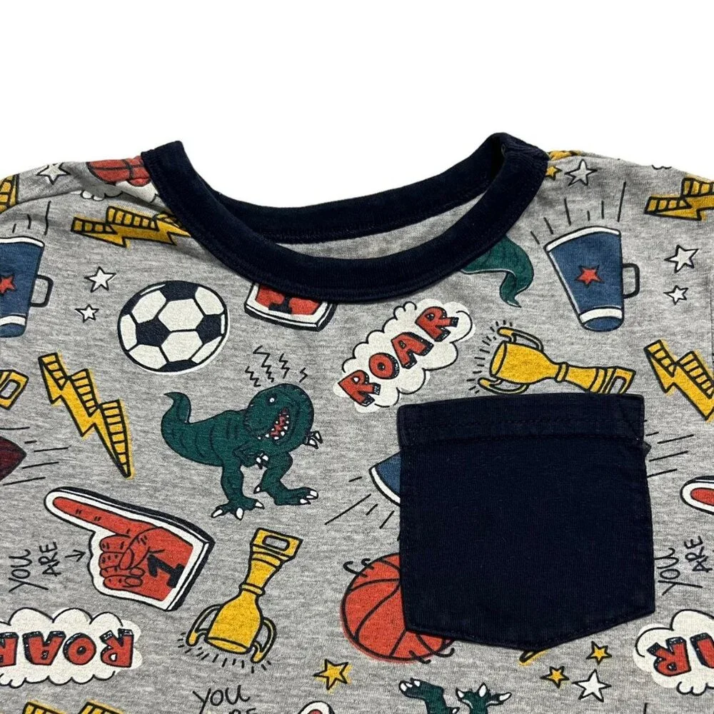 Gymboree 5T Dinosaurs & Sports Graffiti Tee Shirt
